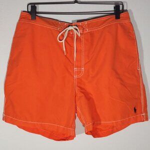 Polo Ralph Lauren Men's Orange Swim Trunks w/Blue Pony Size Large